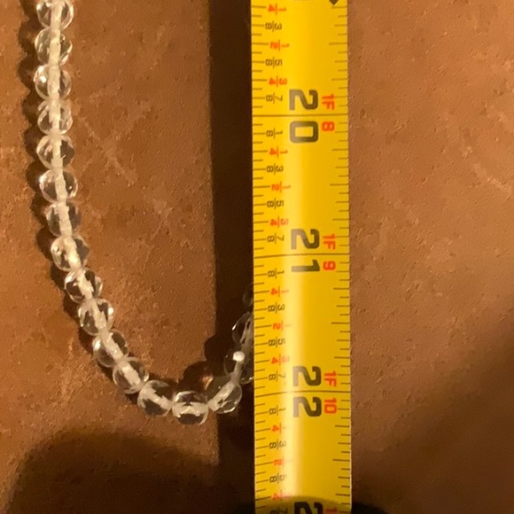 Clear Sparkly Beads Strung On White Cord With Silver-Tone Clasp - Picture 9 of 13